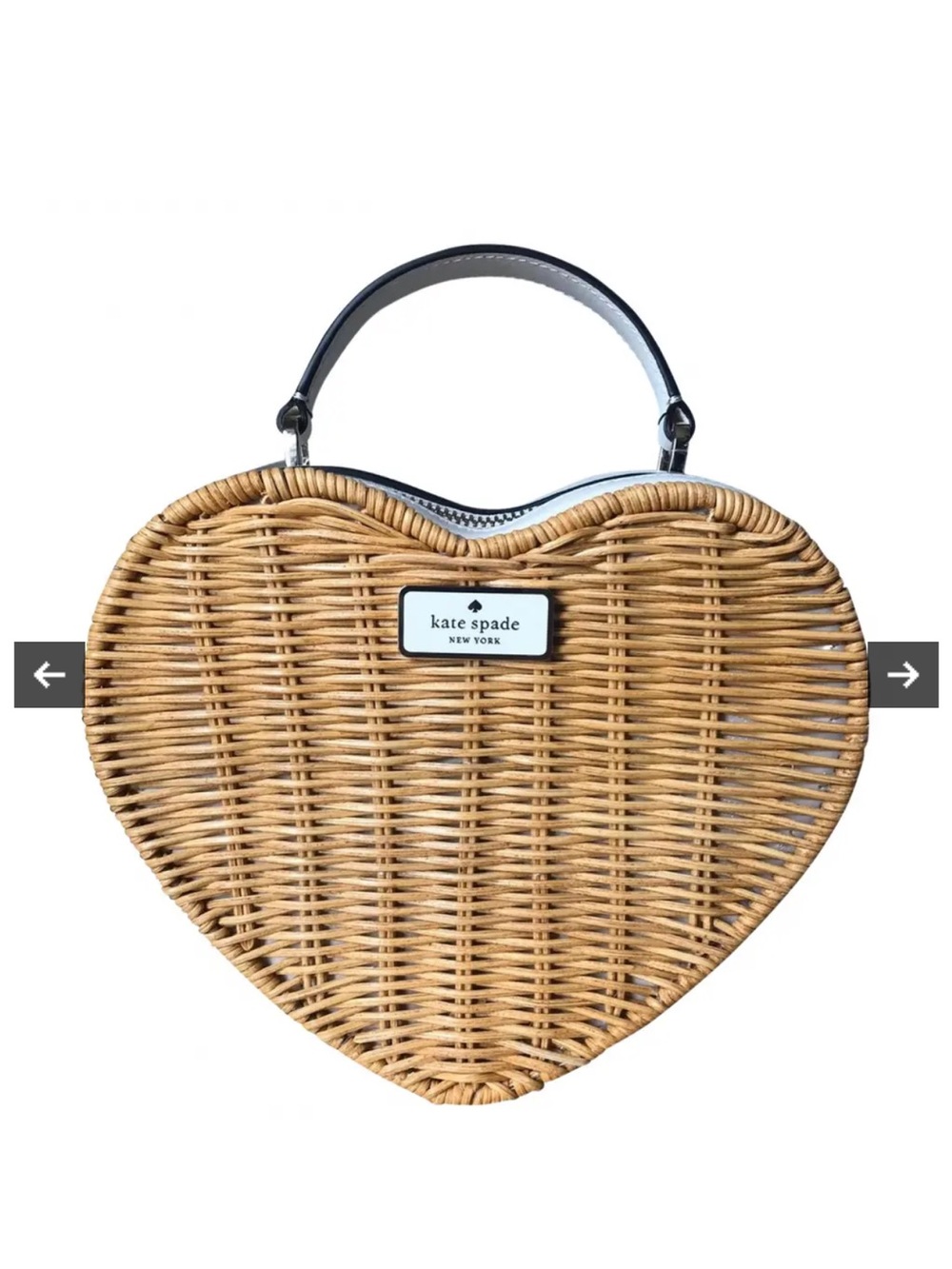 NWOT KATE SPADE Love Shack Heart Wicker Crossbody
